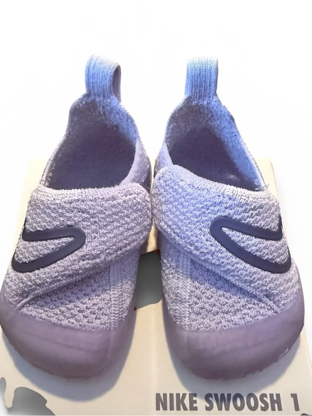 Nike Little Kids Slip-On Knit Shoes in Lavender and Deep Purple